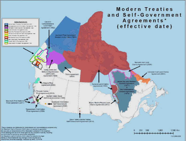 Modern Treaties and Self-Government Agreements* (effective date).