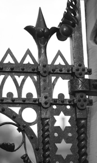 Photo of iron gates, west entrance of Parliament Hill
