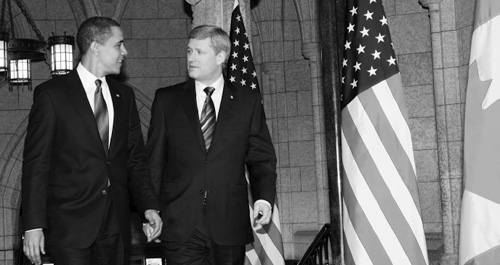 Photo of United States President, Barack Obama and Canadian Prime Minister Stephen Harper