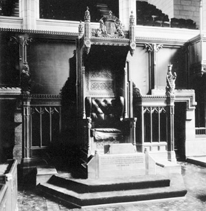 Photo of the Speaker's chair, 1921