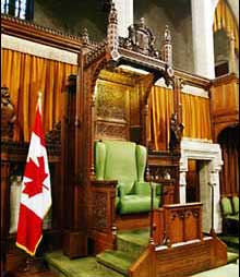 The Speaker's Chair in the House of Commons Chamber © House of Commons