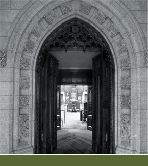The Canada Door, leading to the House of Commons Chamber