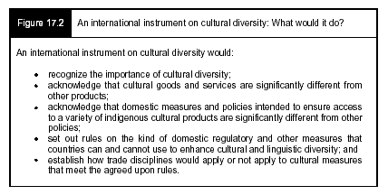 Figure 17.2 - An international instrument on cultural diversity: What would it do?