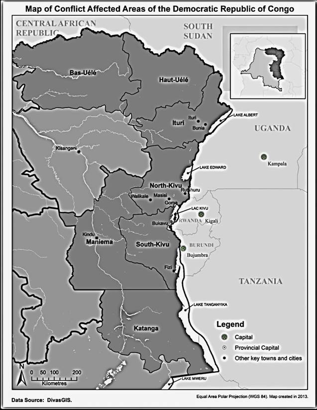 map of conflict affected areas of the democratic republic of the congo