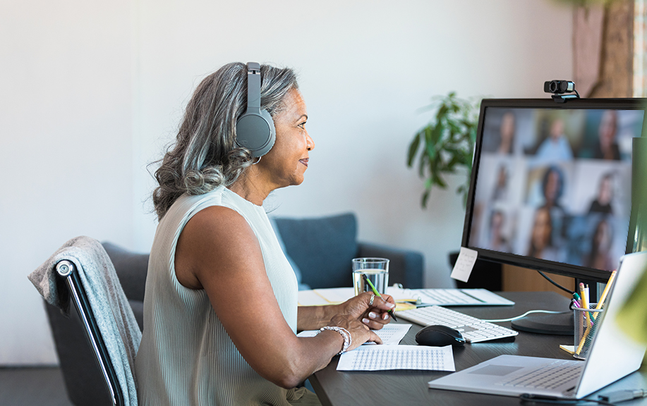 A witness participates remotely in a committee meeting