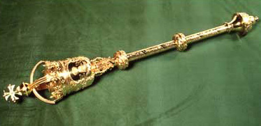 The Mace, symbol of the authority of the Speaker and the House of Commons, is placed on the Table by the Sergeant-at-Arms before every sitting.
