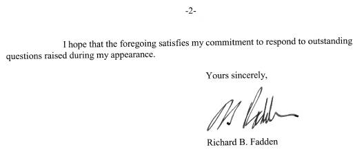 letter from Richard B. Fadden (page 2)
