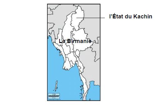 Carte de l’État du Kachin, Birmanie